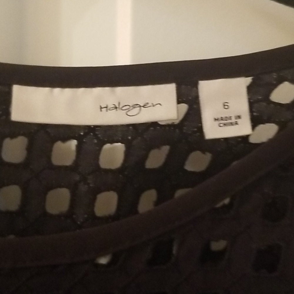 Halogen black fit and flare dress fuschia lining 6 - Picture 5 of 9